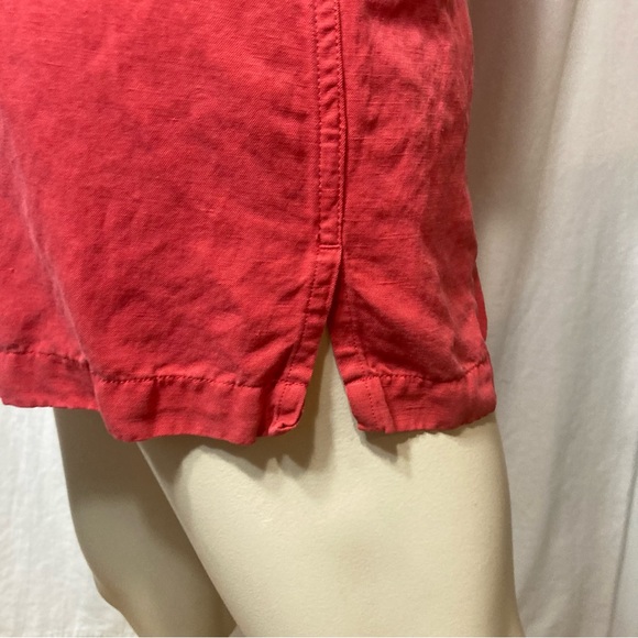 Cremieux Classics men’s button down shirt sleeve shirt linen silk medium red - Picture 4 of 10